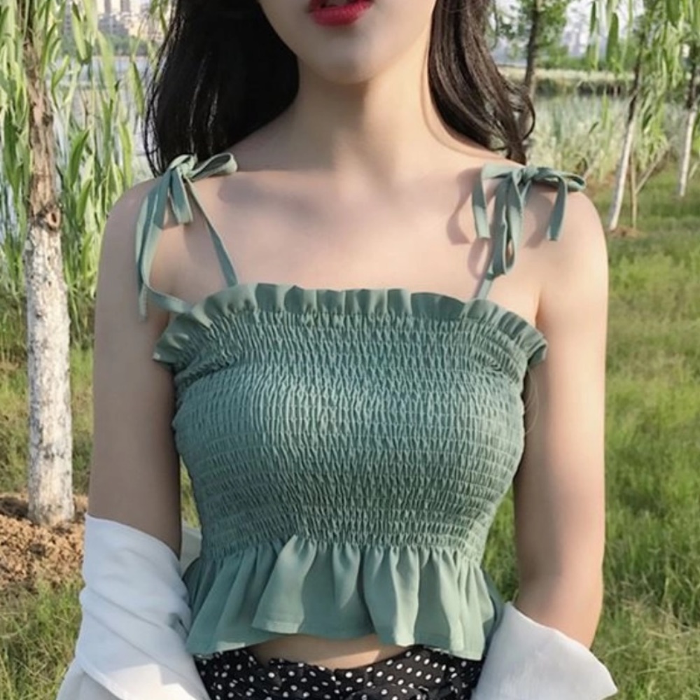 Cute Green Tie Top